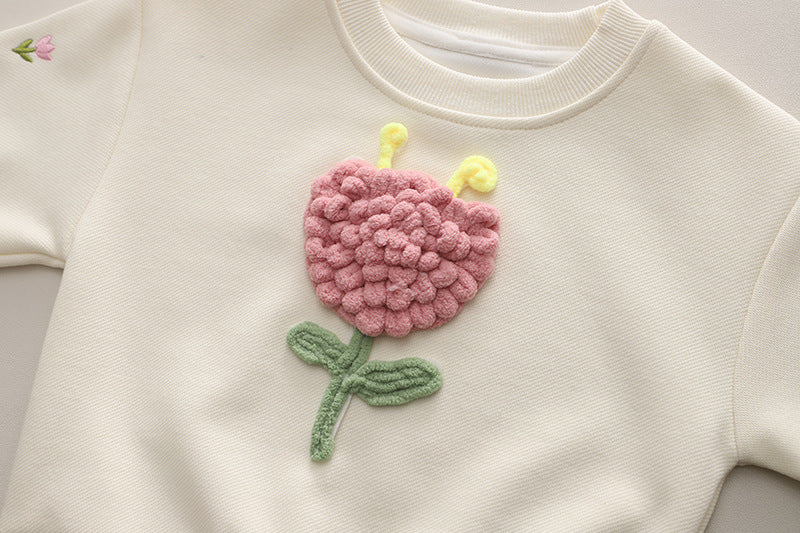 Kombi- Set aus Sweatshirt und Denim, mit Blumenmuster