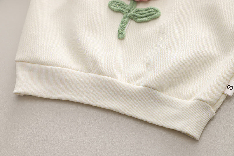 Kombi- Set aus Sweatshirt und Denim, mit Blumenmuster
