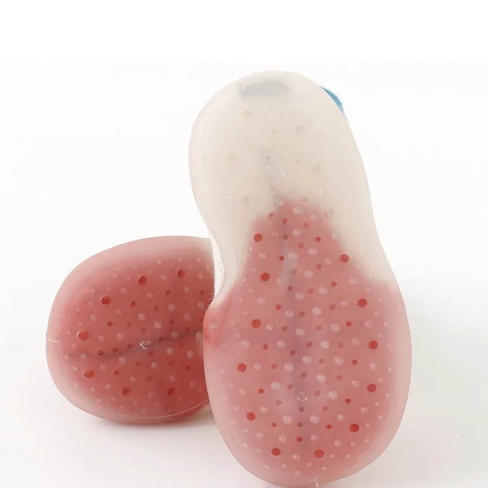 Kinder- Sockenschuhe (Zebra / Rosa- Aquablau)